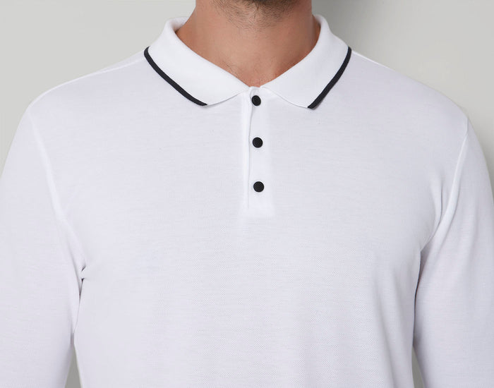 White Polo Neck T-Shirt