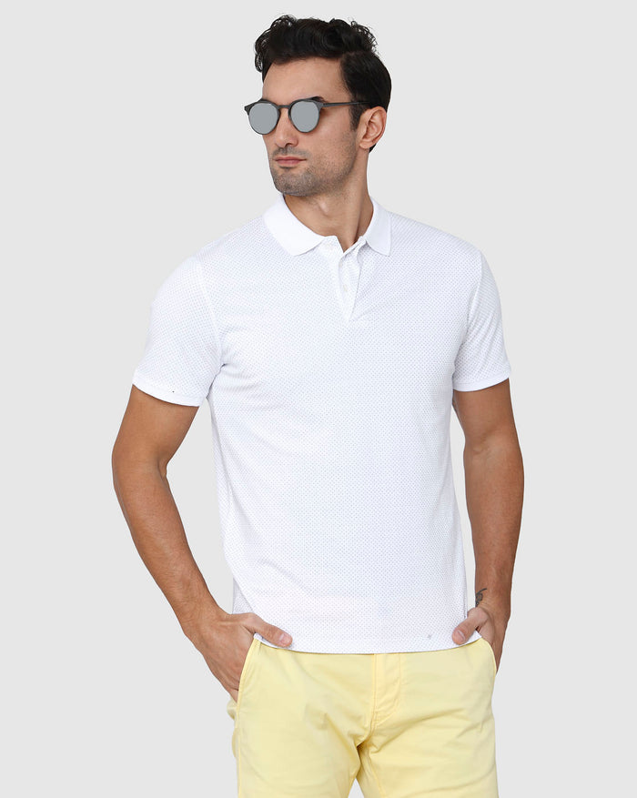 White Polo Neck T-Shirt