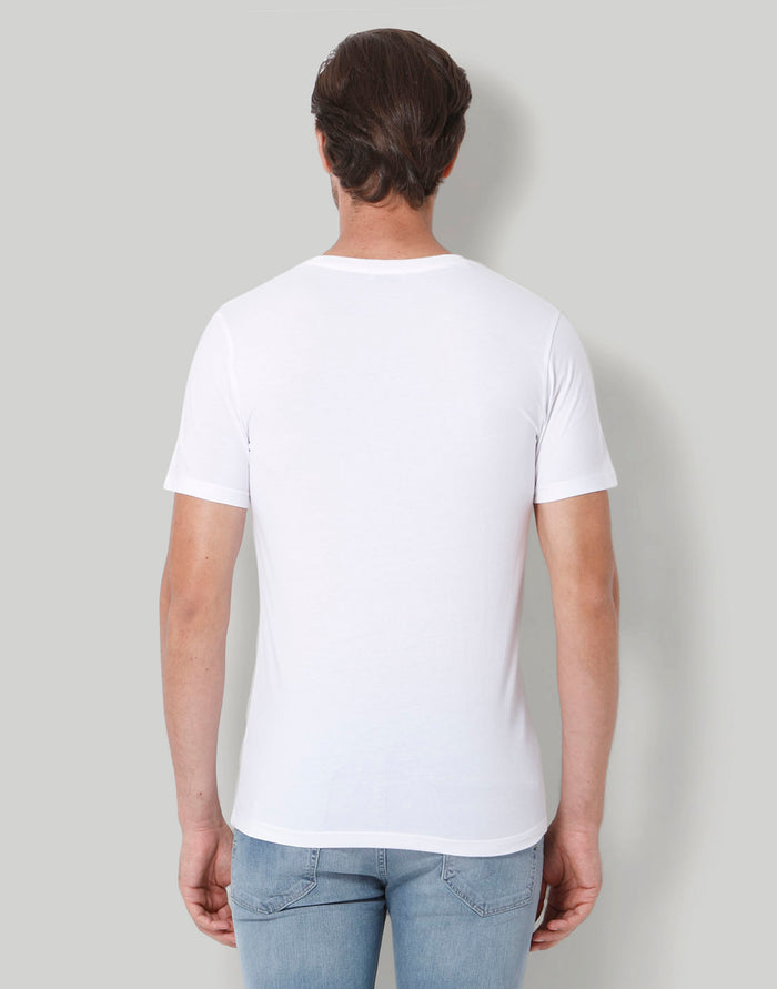 White Printed Crew Neck T-Shirt