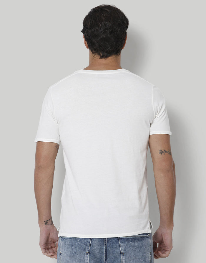 White Printed Crew Neck T-Shirt