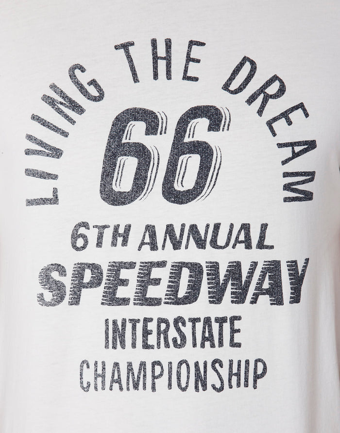 White Printed Crew Neck T-Shirt