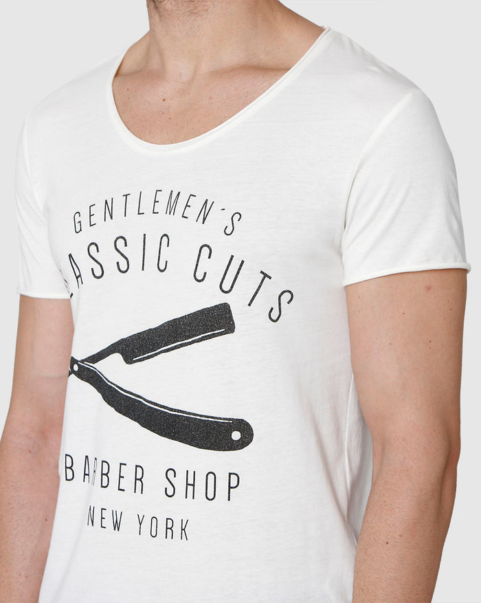 White Printed Crew Neck T-Shirt