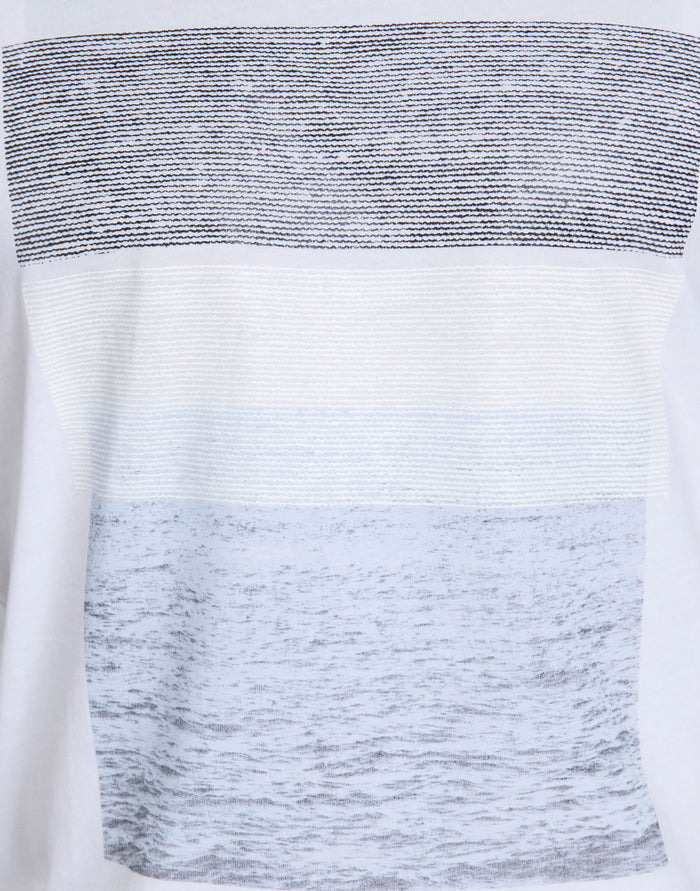 White Printed Crew Neck T-Shirt