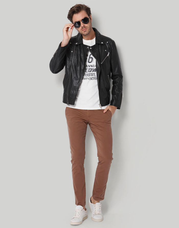 White Printed Crew Neck T-Shirt