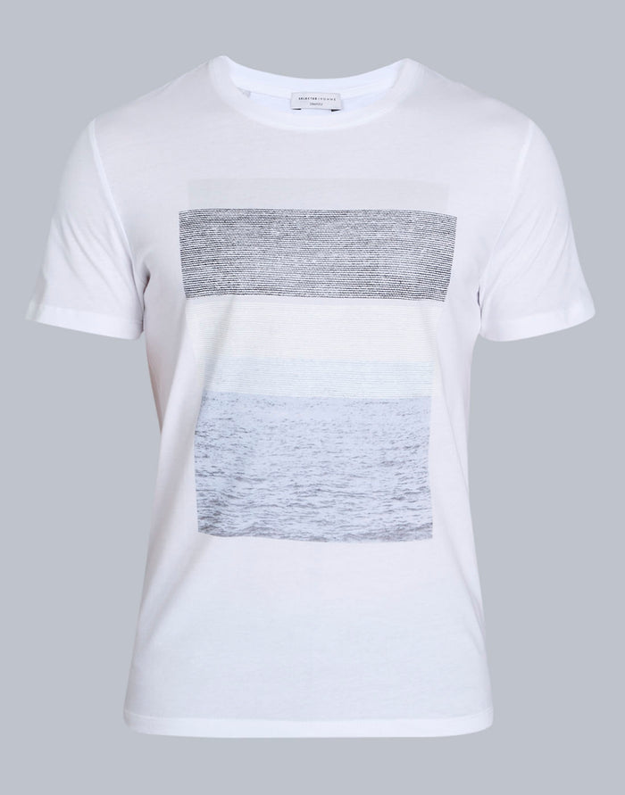 White Printed Crew Neck T-Shirt