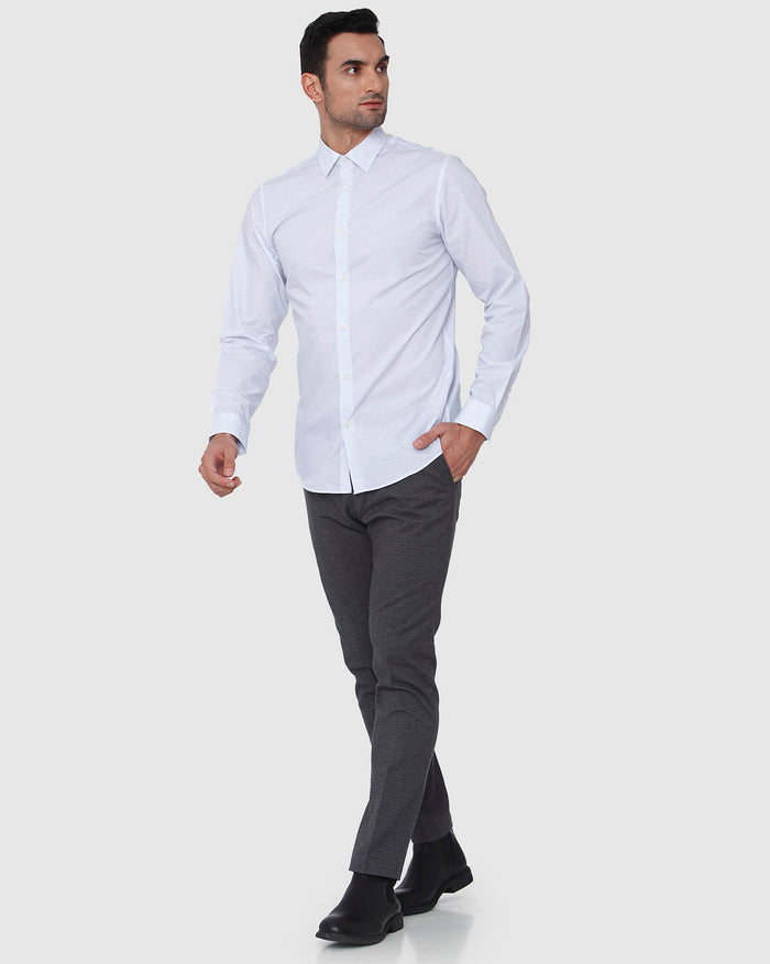 White Printed Full Sleeves Shirt