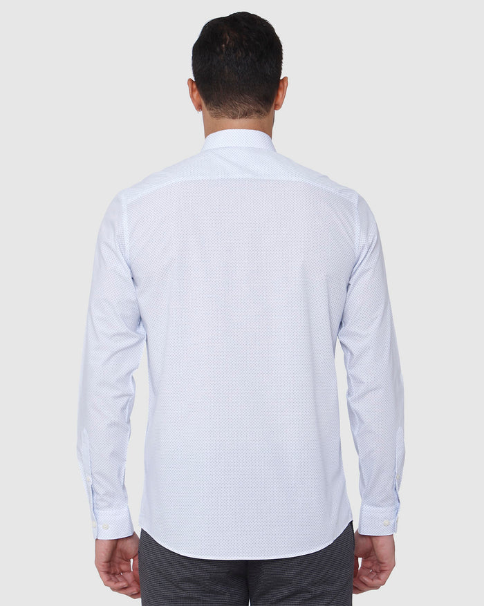 White Printed Full Sleeves Shirt