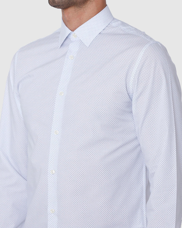 White Printed Full Sleeves Shirt