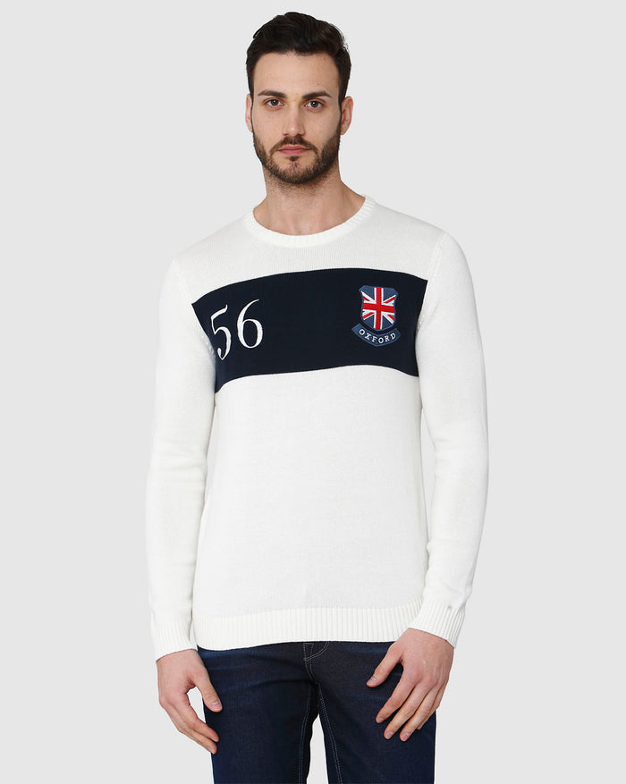 White Printed Pullover