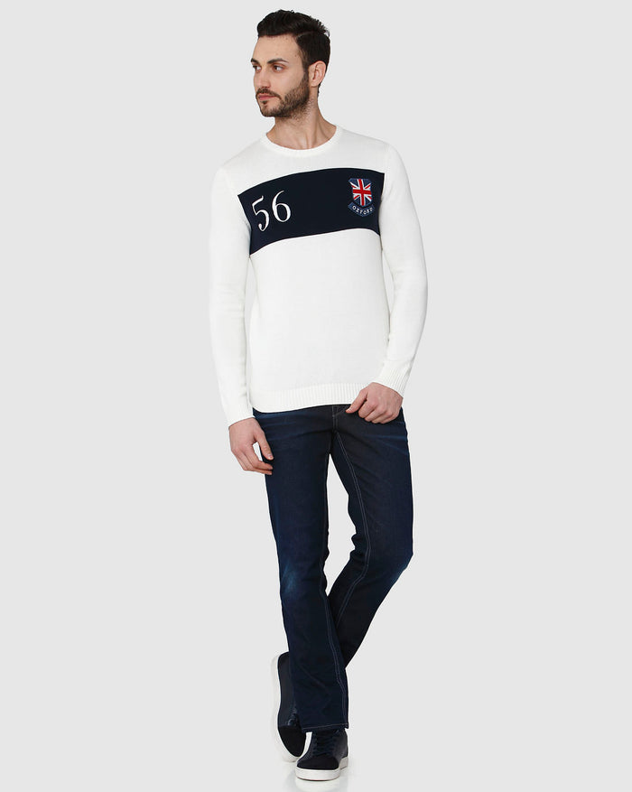 White Printed Pullover