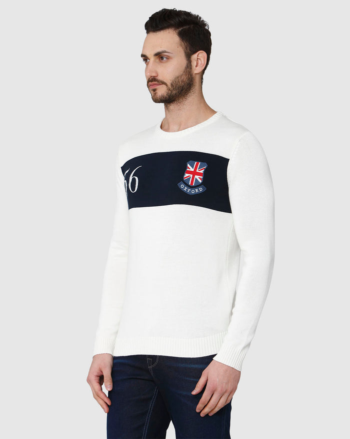 White Printed Pullover