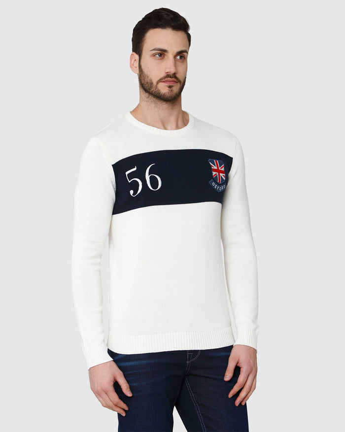 White Printed Pullover