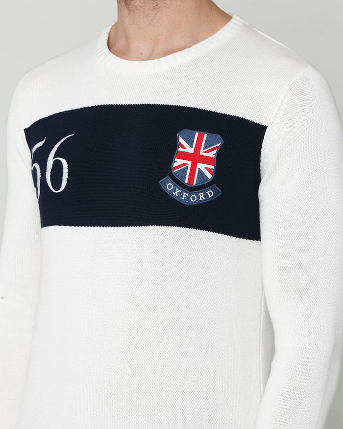 White Printed Pullover