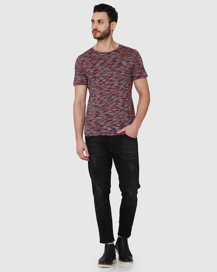 White Striped Crew Neck T-Shirt