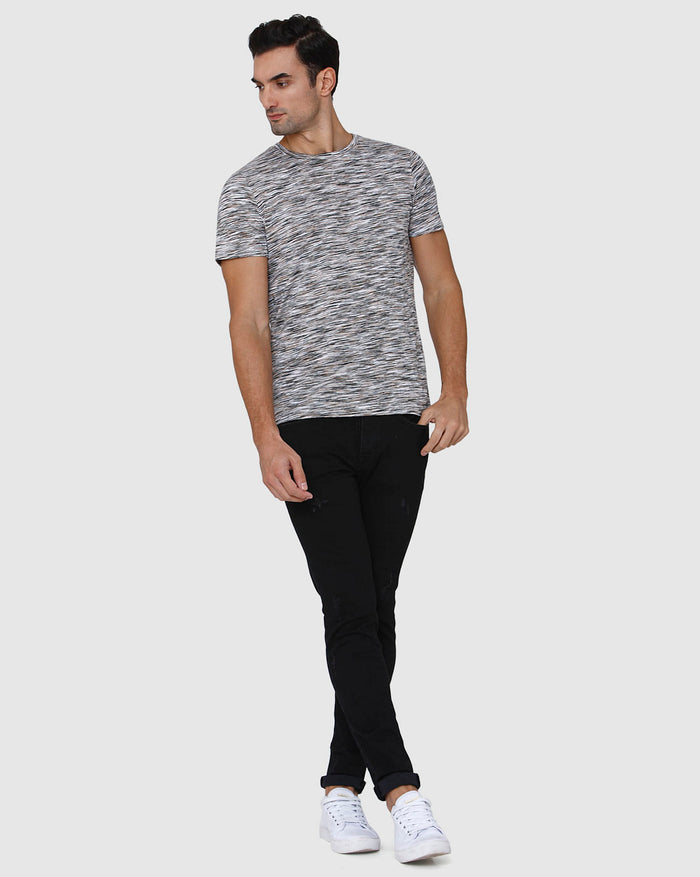 White Striped Crew Neck T-Shirt