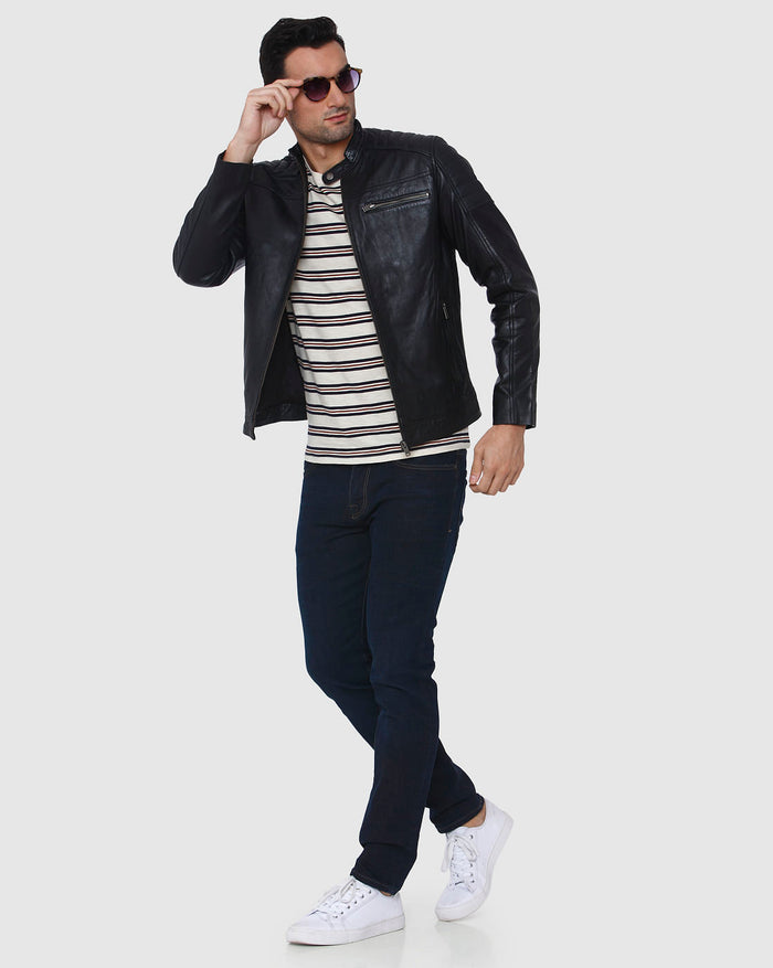 White Striped Crew Neck T-Shirt