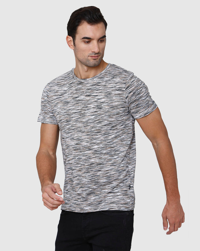 White Striped Crew Neck T-Shirt