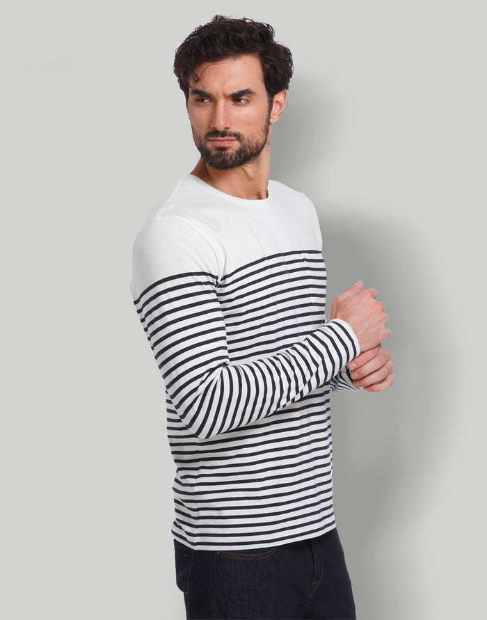 White Striped Crew Neck T-Shirt