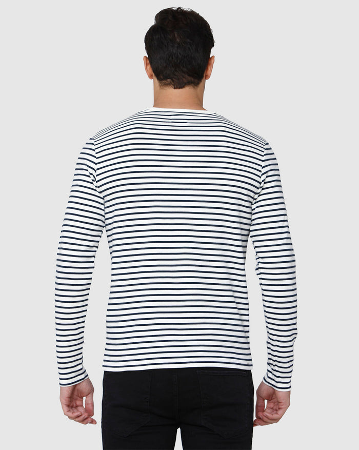 White Striped Crew Neck T-Shirt