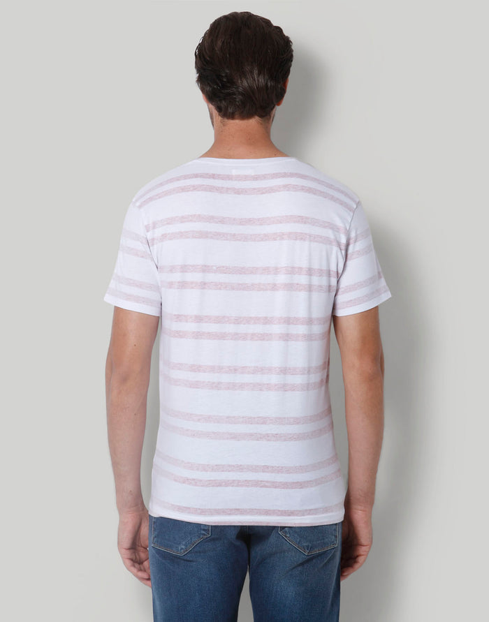 White Striped Crew Neck T-Shirt