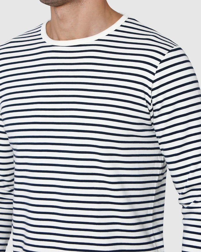 White Striped Crew Neck T-Shirt