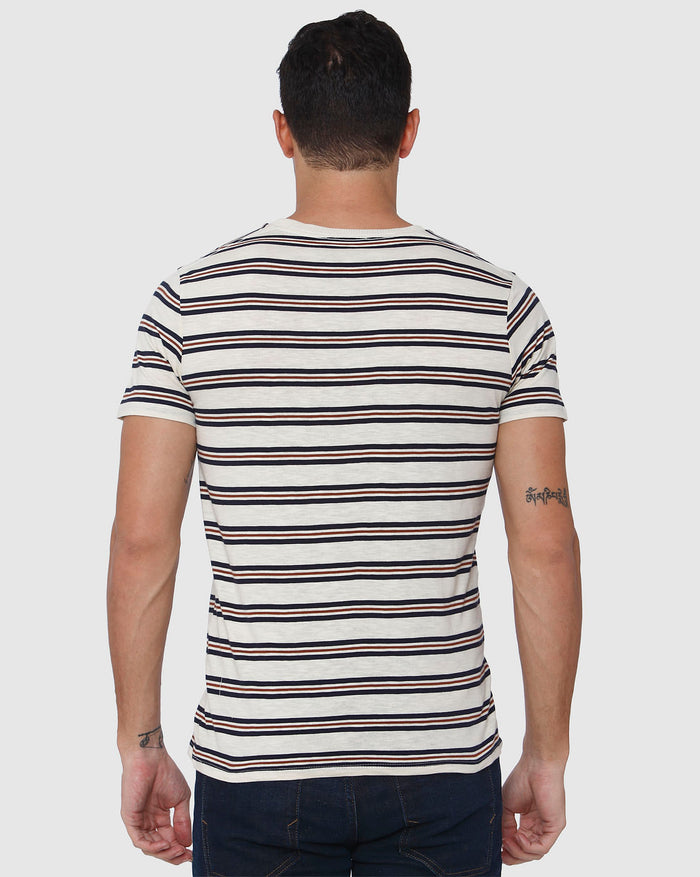 White Striped Crew Neck T-Shirt