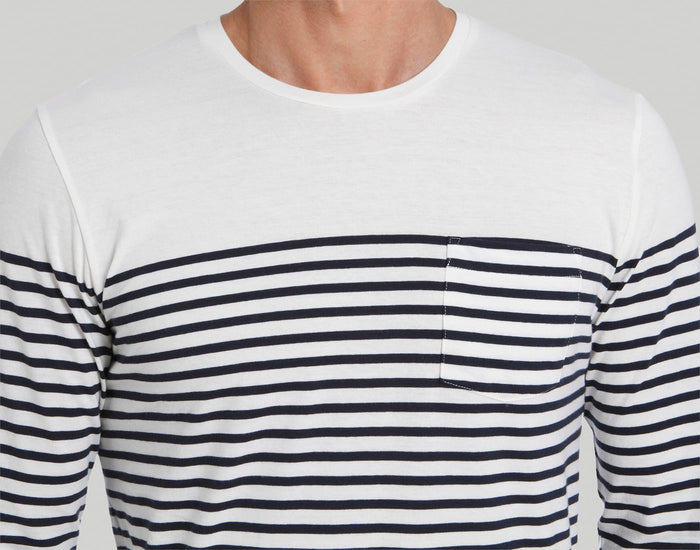 White Striped Crew Neck T-Shirt