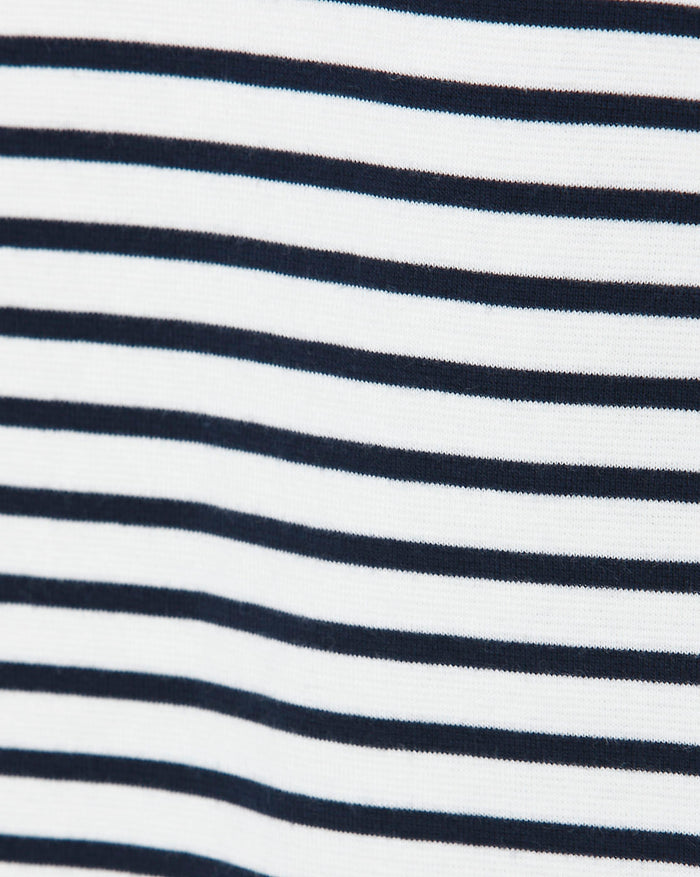 White Striped Crew Neck T-Shirt