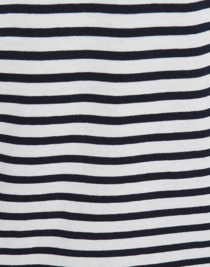 White Striped Crew Neck T-Shirt