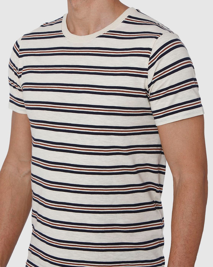 White Striped Crew Neck T-Shirt