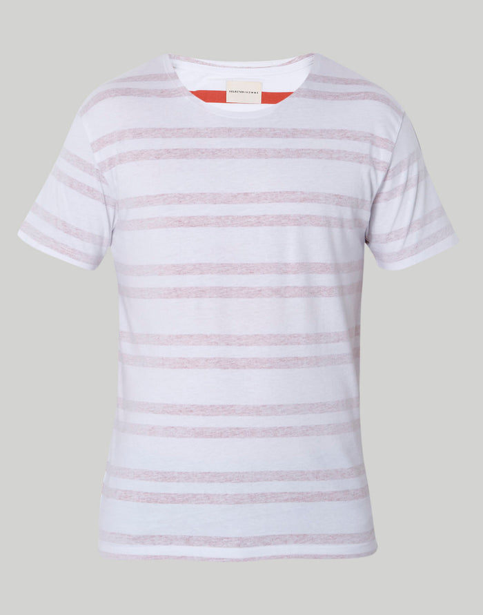 White Striped Crew Neck T-Shirt