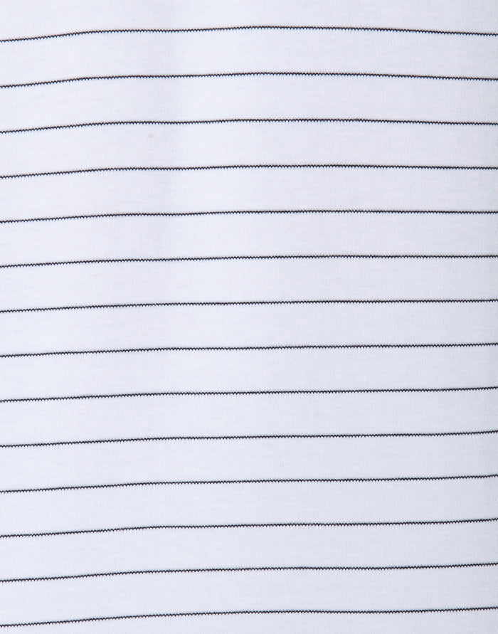 White Striped Polo Neck T-Shirt
