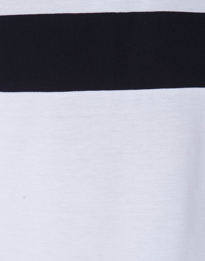 White Striped Polo Neck T-Shirt