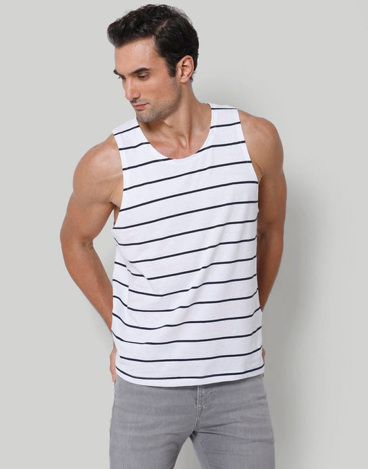 White Striped Vest