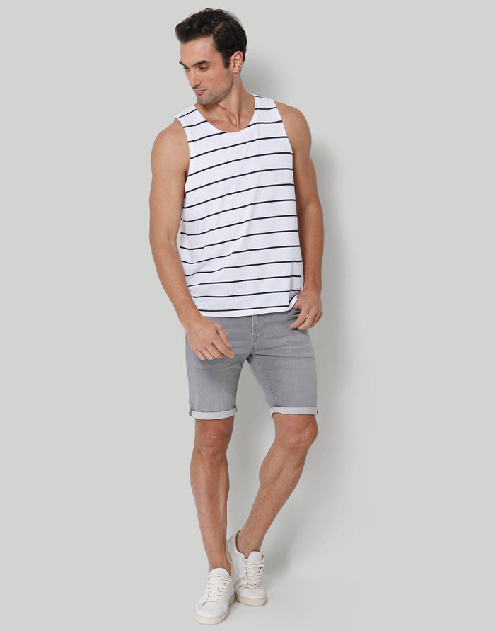 White Striped Vest