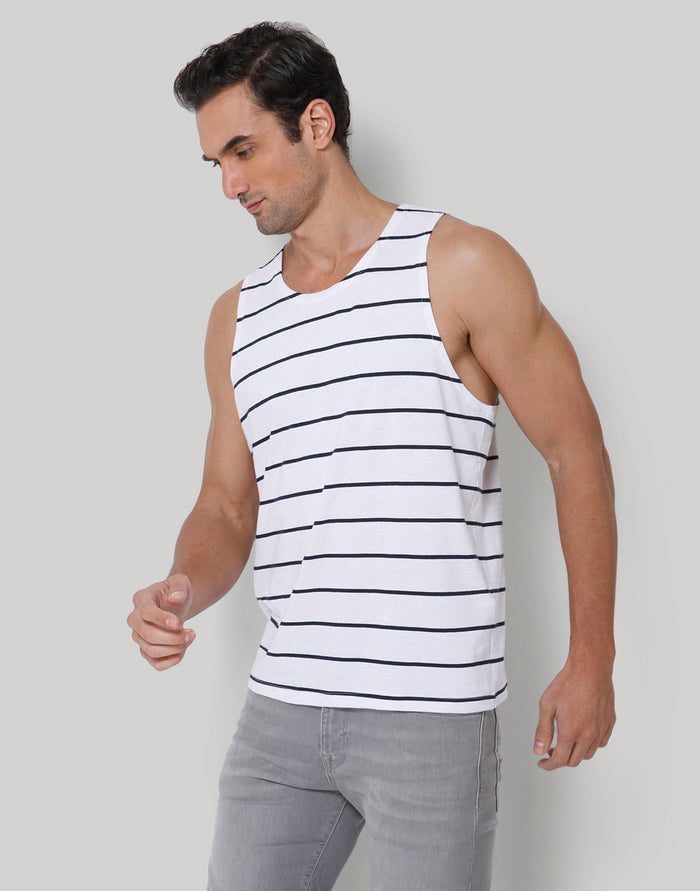 White Striped Vest