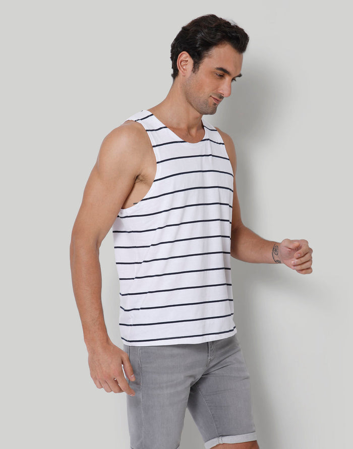 White Striped Vest
