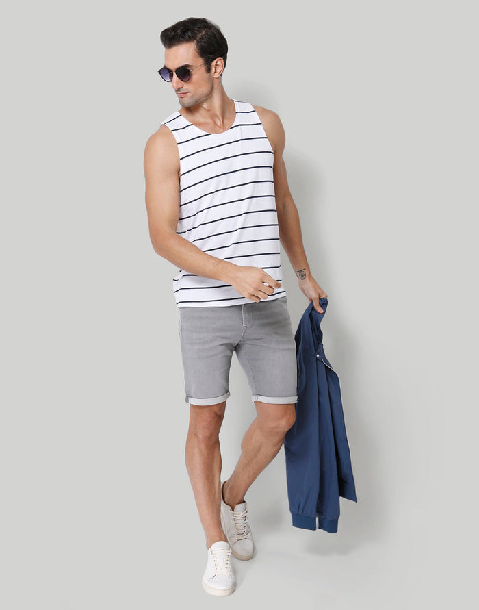 White Striped Vest