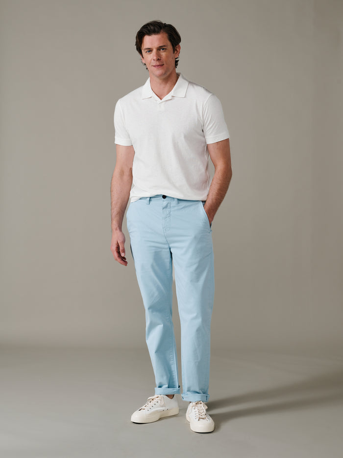 Aubin Light Blue Witham Stretch Chino | Chinos