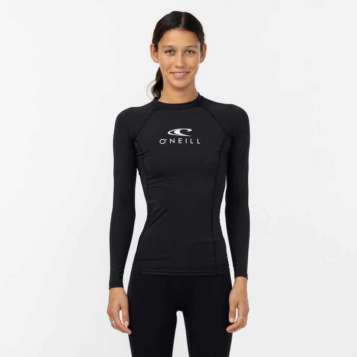 Women's Classic Long Sleeve Rash Vest - Black
