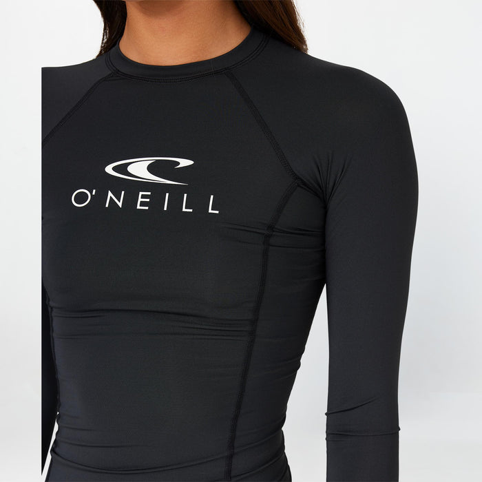Women's Classic Long Sleeve Rash Vest - Black