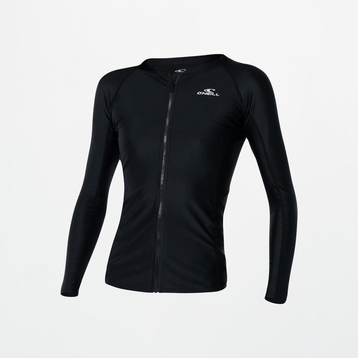 Women's Laney Front Zip Long Sleeve Rash Vest - Black