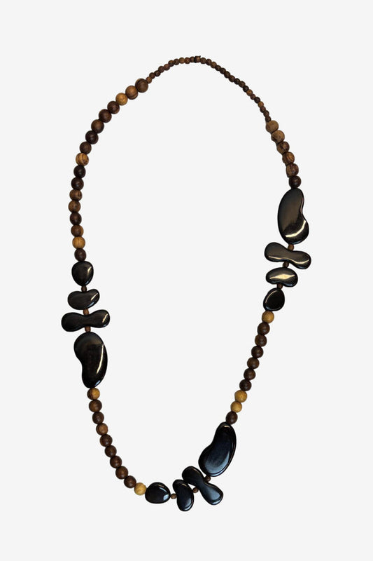 Wooden Necklace With Organic Shapes image 0