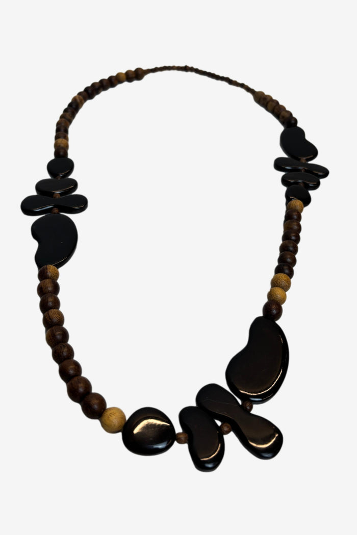 Wooden Necklace With Organic Shapes image 1