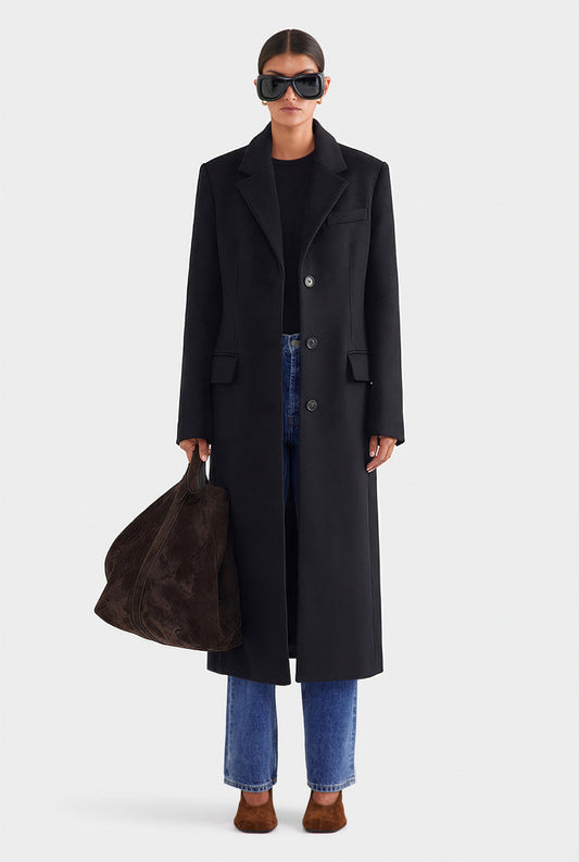 Wool Cashmere Coat - Black