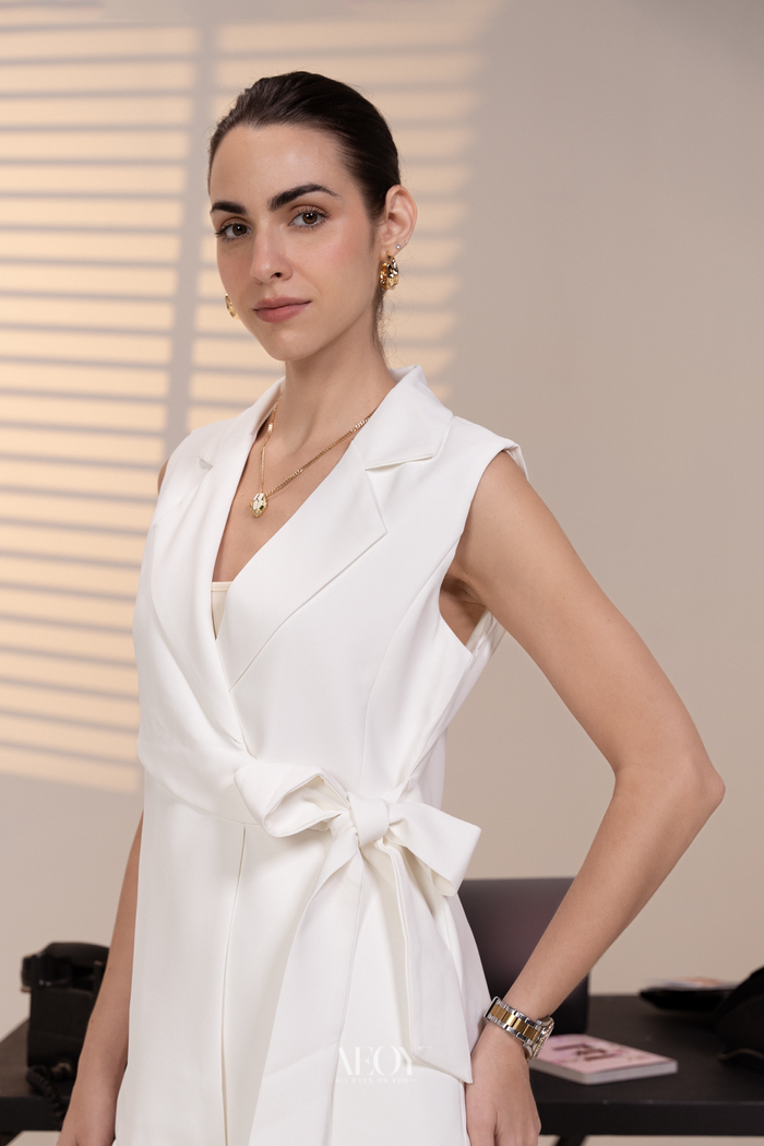Wrap blazer pant set women