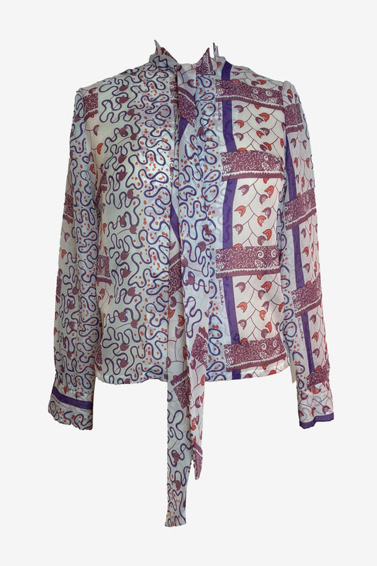 Zandra Rhodes Vintage Purple And Orange Blouse