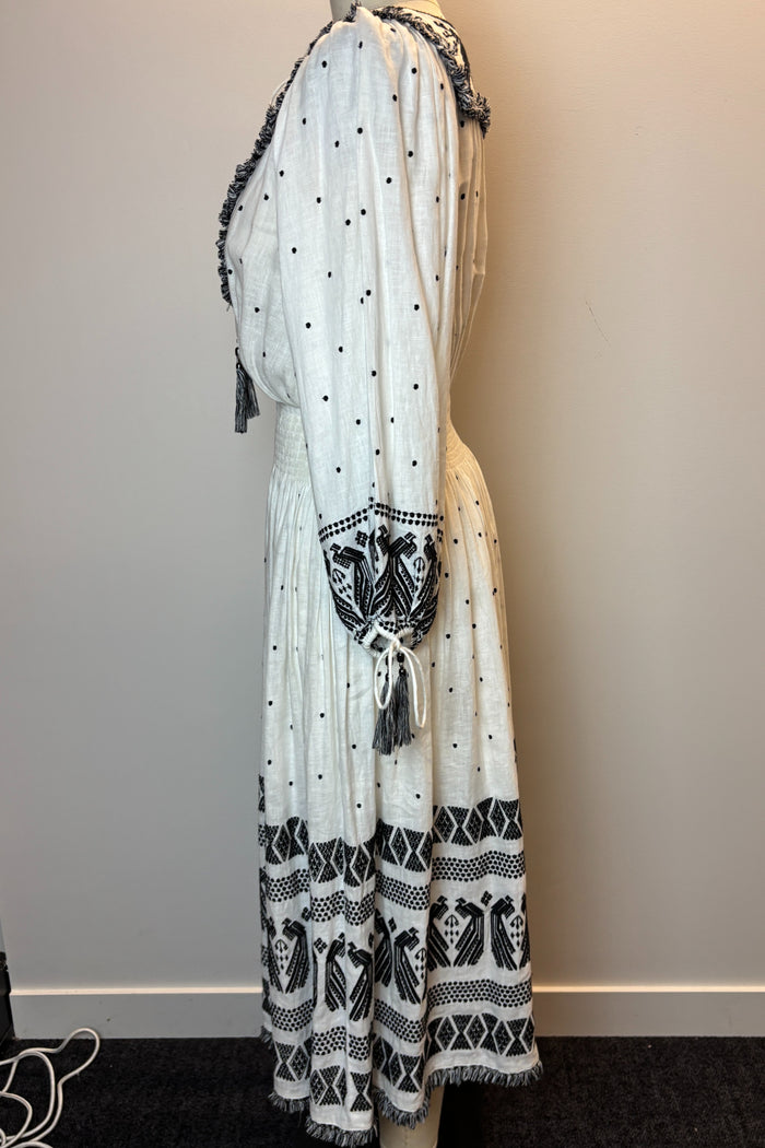Zimmermann Black & White Embroidered Midi Dress image 1