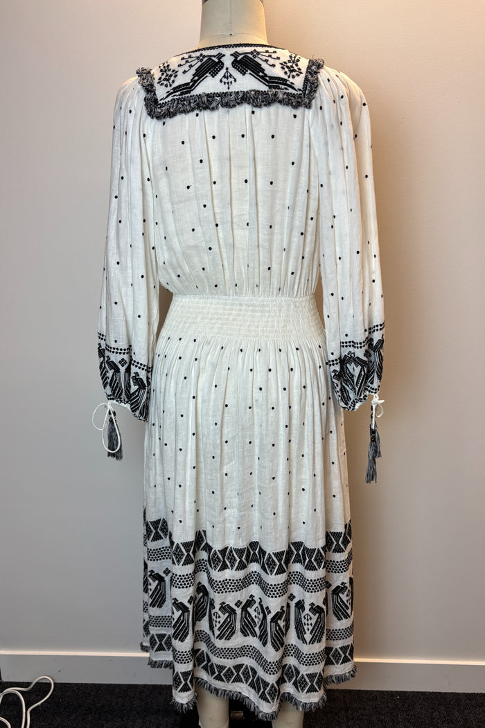 Zimmermann Black & White Embroidered Midi Dress image 2