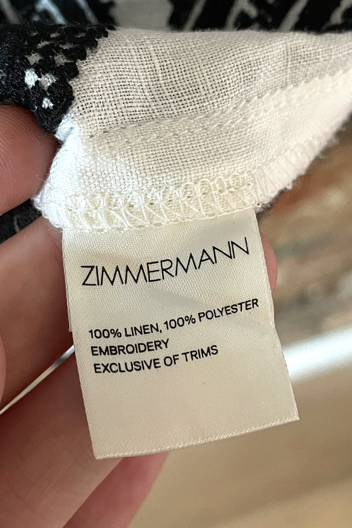 Zimmermann Black & White Embroidered Midi Dress image 3